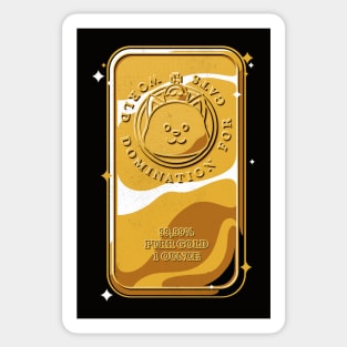 Gold Bar Cat World Domination For Cats by Tobe Fonseca Sticker